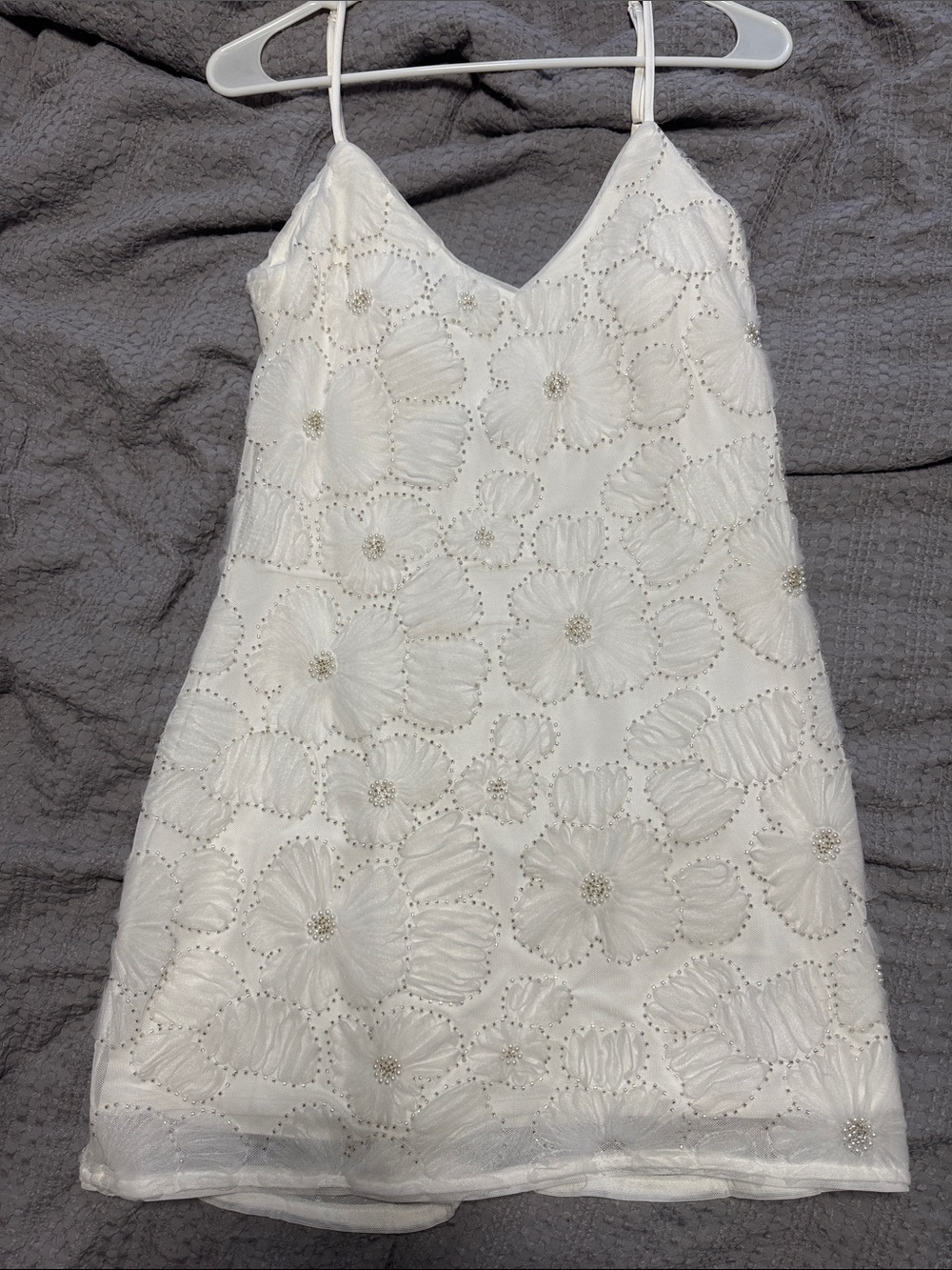 Abercrombie & Fitch White Floral Embroidered Slip Dress